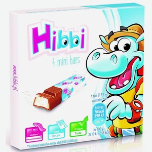 Шоколад молочный HIBBI С МОЛОЧНОЙ НАЧИНКОЙ 50Г, , ,
