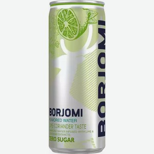 Минеральная вода BORJOMI FLAVORED WATER ЛАЙМ-КОРИАНДР ГАЗ. Ж/Б. 0,33Л, 0,33