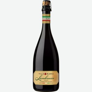 Сидр фрукт. аромат.газ. ВИЛЛА БЛАНКА СО ВКУСОМ ЛАМБРУСКО БЬЯНКО 6% БЕЛ.П/СЛ. 0,75Л, 0,75