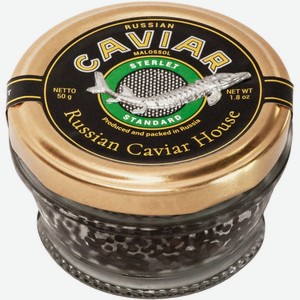 Икра Русский Икорный Дом,  Стандарт  Черная икра стерляди, в стеклянной банке,