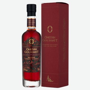 Настойка ягодная сладкая Онегин Gourmet Вишня в подарочной упаковке 0.05 л.