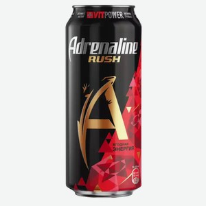 Энергетический напиток ADRENALINE RUSH RED ENERGY Ж/Б. 0,449Л, 0,449