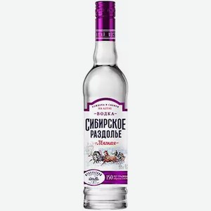 Водка Сибирское Раздолье Мягкая 0,5л 38% 0,5л, 0,5