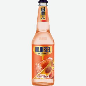 Пивной напиток DR. DIESEL SELECTIONS ВЕРМУТ И ПЕРСИК СВЕТЛ. НЕФИЛЬТР. ПАСТЕР. СТ/Б. 0,45Л, 0,45