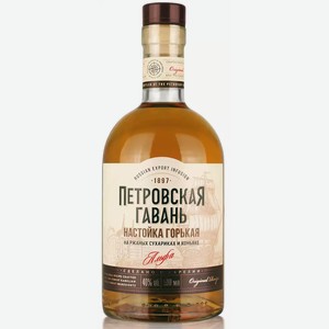Настойка горькая ПЕТРОВСКАЯ ГАВАНЬ 40% 0,5Л, 0,5