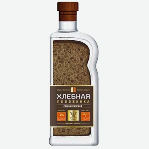 Водка особая ХЛЕБНАЯ ПОЛОВИНКА РЖАНАЯ МЯГКАЯ 40% 0,45Л, 0,45