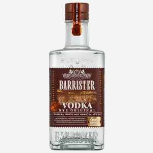 Водка особая БАРРИСТЕР РЖАНАЯ ОРИГИНАЛЬНАЯ 40% 0,5Л, 0,5
