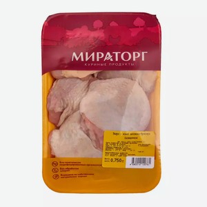 Бедро куриное МИРАТОРГ С КОЖЕЙ НА КОСТИ ЛОТОК ТУ 750Г