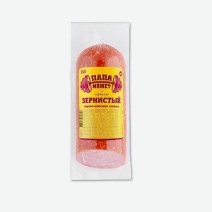 Колбаса  Сервелат Зернистый  в/к в/у срез 0,350 кг Папа Может