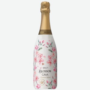 Вино игристое географ. КАВА БЛОССОМ ЛЕТО ВЫДЕРЖ. 8,5-13,5% БЕЛ. БРЮТ 0,75Л, 0,75