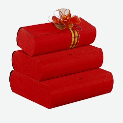 Подарочные коробки Коробка на 1 бутылку  Сета Росо , 340х90х90, красный, 13706