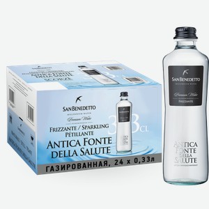 Минеральная вода Вода газированная San Benedetto Antica Fonte (24 шт.) 0.33 л.