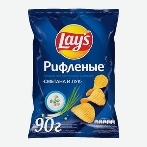 Картофельные чипсы Lay s сметана и лук рифленые 90 г