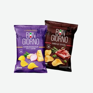 Чипсы Bon Giorno из нат.картофеля в ассортименте 80г