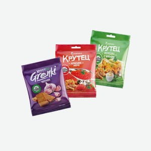 Гренки  Хрустец , Сухарики  Крутец  в ассортименте 80гр