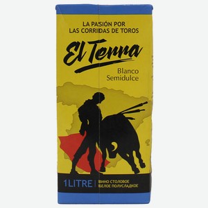 Вино El Terra белое полусладкое 10% 1л