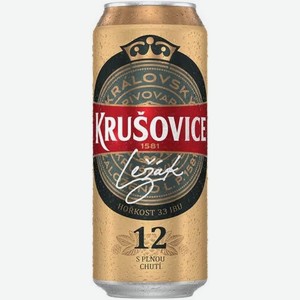 Пиво  Крушовице  Лежак 12, в жестяной банке, 500 мл, Средне-светлое, Фильтрованное