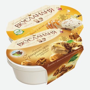 Мороженое Вкусландия с брауни и крем-брюле с кешью, грецкий орех 450 г