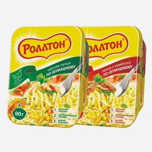 Лапша Роллтон по-домашнему со вкусом курицы, говядины 90 г
