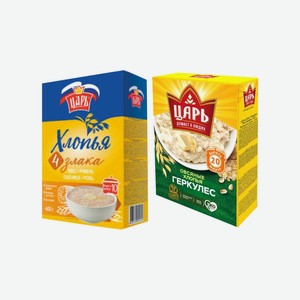 Хлопья Царь овсяные Геркулес, 4,5 злаков коробка 400г