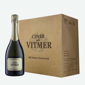 Вино коллекционное игристое белое брют Cuvee de Vitmer Blanc de Blancs 2019 (6 шт.) 0.75 л