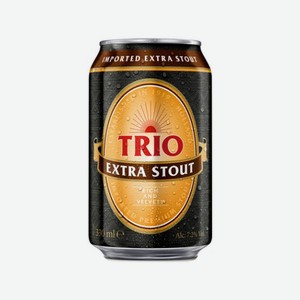 Пиво ТРИО Экстра Стаут темн 7.2% 330мл ж/б