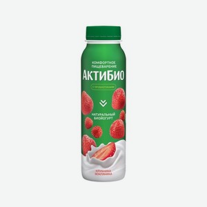 Йогурт АКТИБИО 260г Клубника земляника БЗМЖ