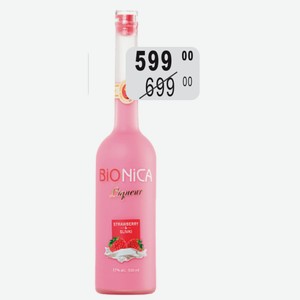 Ликер Бионика Клубника-Сливки 17% 0,5л
