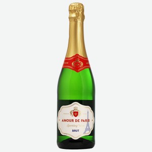 Игристое Амур де Пари, белое брют, 11%, 0.75л, Франция