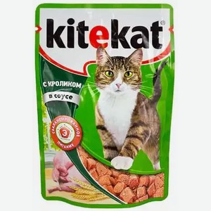 Корм влажный для кошек KITEKAT КРОЛИК В СОУСЕ/В ЖЕЛЕ 85Г
