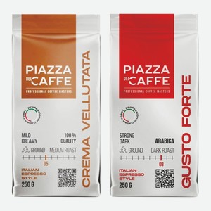 Кофе Piazza Crema Vellutata, Del Caffe Gusto жареный молотый 250 г