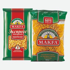 Макароны Макфа кольца, рожки-экспресс ГОСТ в_с 400 г