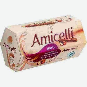 Вафельные Трубочки Amicelli С Ореховым Кремом В Шоколаде 150г