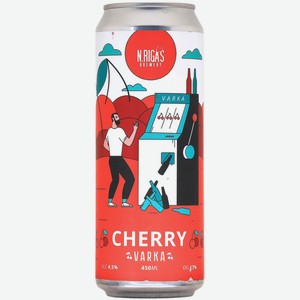Пивной напиток New Riga s Brewery Varka Cherry Ale светлый 0,45 л ж/б