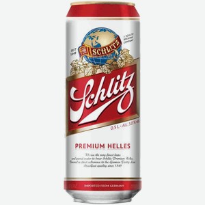 Пиво Schlitz Premium Helles светлое 0,5 л ж/б