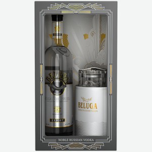 Водка Beluga Noble 0,7 л в подарочной упаковке + икорница