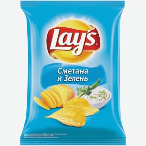 Чипсы Lay s Сметана и Зелень 80 г
