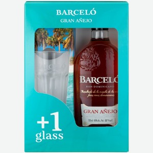 Ром Barcelo Gran Anejo 0,7 л в подарочной упаковке + стакан