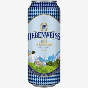 Пиво Liebenweiss Hefe-Weissbier светлое 0,5 л ж/б
