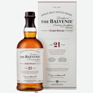 Виски The Balvenie PortWood 21 год 0,7 л в подарочной упаковке туба