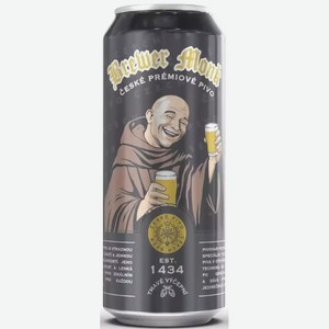 Пиво имп. BREWER MONK TMAVE VYCEPNI ТЕМН. ФИЛЬТР. ПАСТЕР. Ж/Б. 0,5Л