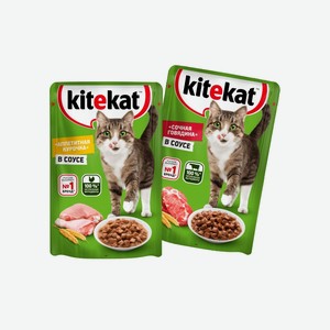 Корм KITEKAT д/кошек в ассортименте 85г ОТ 2ШТ
