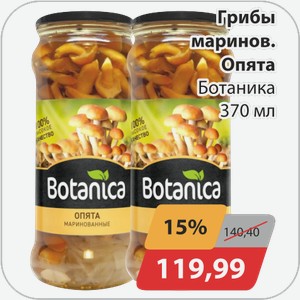 Грибы маринов. Опята Ботаника 370 мл