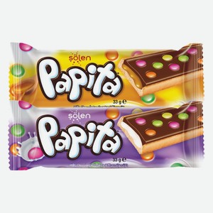 Печенье Papita с карамелью и драже, с молочным шоколадом 33 г