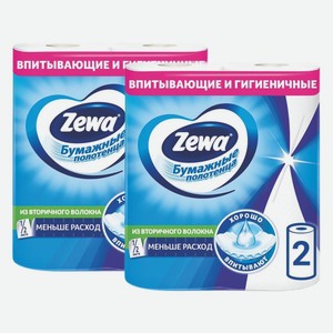 Полотенца бумажные Зева 2-слойные белые 2 шт