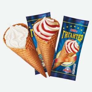 Мороженое Гигантер пломбир, с клубничным джемом ГлавХолод 120 г