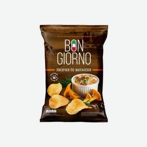 Продукты питания Чипсы из натурального картофеля со вкусом  Лисички по-милански  0.08кг