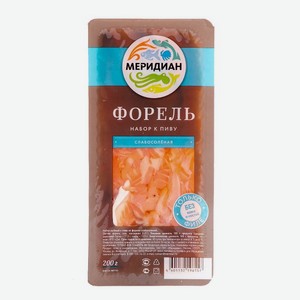 НАБОР /150гр/ К ПИВУ ИЗ ФОРЕЛИ СЛАБОСОЛЕНОЙ МЕРИДИАН*Цена указана за 1 шт. при покупке 2 шт.