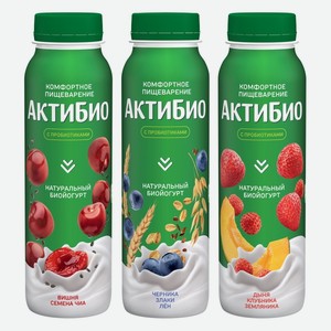 Йогурт питьевой Актибио в ассортименте 1,5-1,8% 260 г