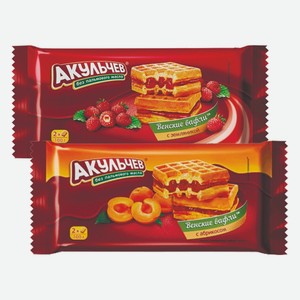 Вафли Венские земляника, с абрикосом Акульчев 100 г